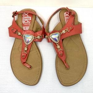 Hot Pink Rhinestone Embellishment Sandals